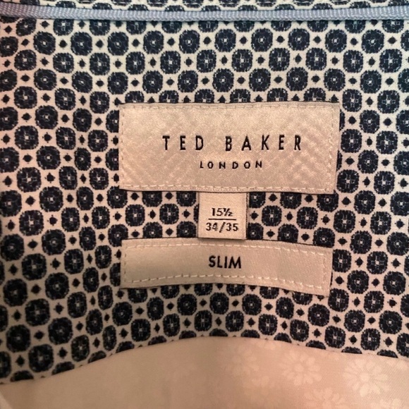 Ted Baker White Dress Shirt with Floral Texture - Picture 3 of 5